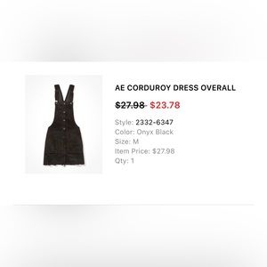 American Eagle Corduroy Dress Overall Size Medium